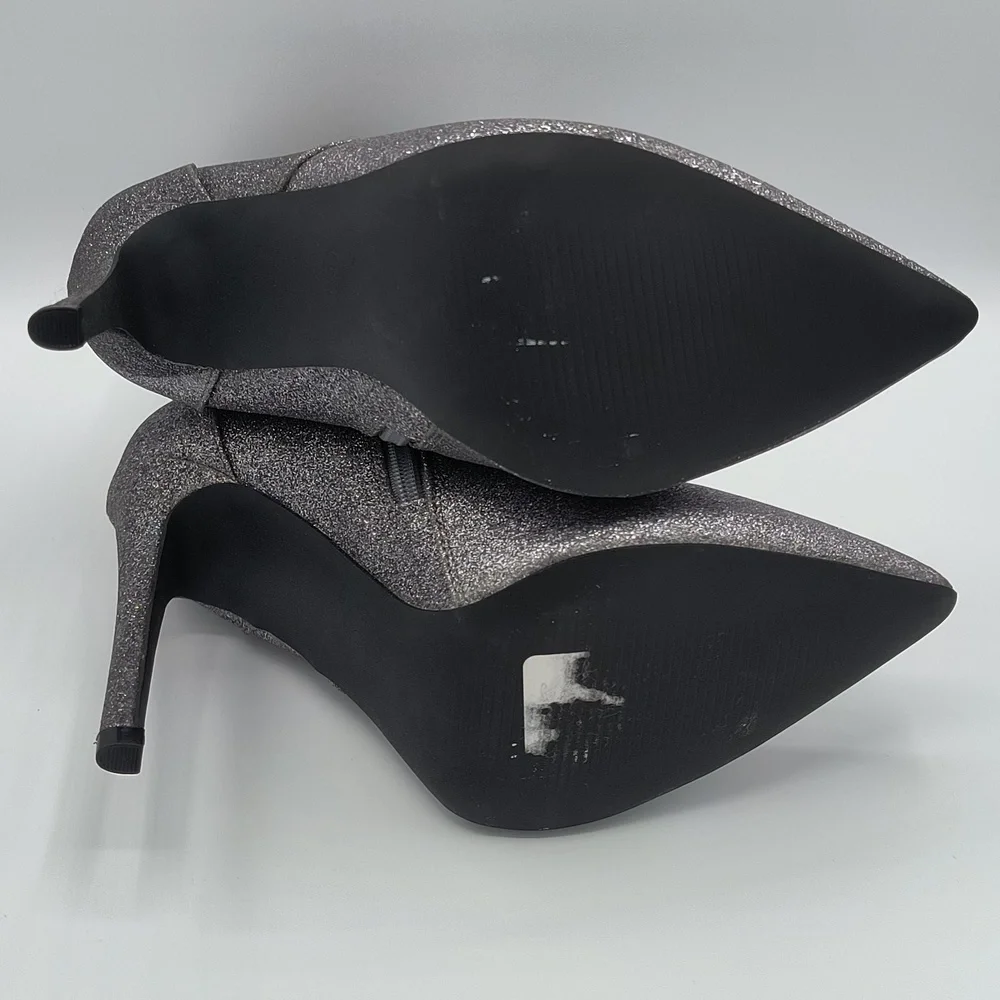 Silver Sparkle High Heel Boots - Picture 4 of 5